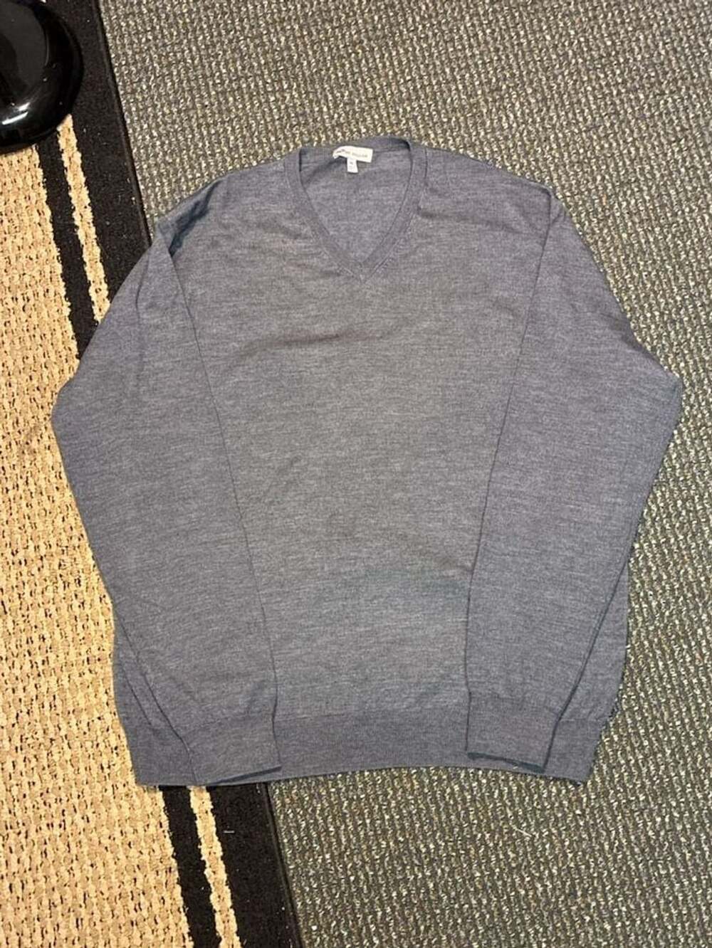 Peter Millar Cashmere V-Neck Sweater Size XL Gray Merino Long Sleeve